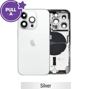 Rear Housing with Small Parts for iPhone 14 Pro (PULL-A)-Silver