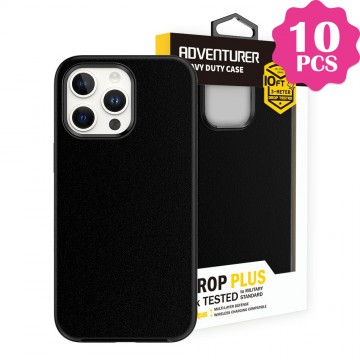 iPhone 15 Pro Max 10 PCS Hybrid Beatles Shockproof Case Cover-Black