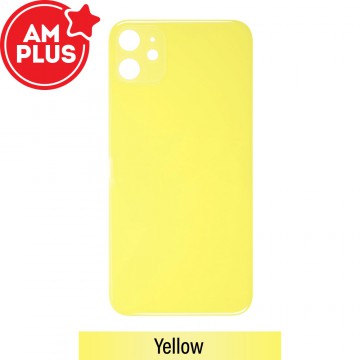 AMPLUS Rear Glass Replacement with Bigger Size Camera Cut-out for iPhone 11-Yellow