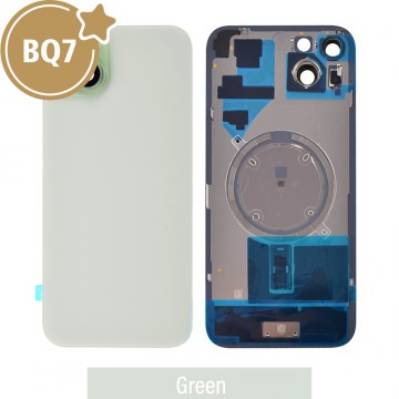 BQ7 Rear Cover Glass with Camera Lens Glass and Magsafe Magnet for iPhone 15 Plus (NO LOGO)-Green