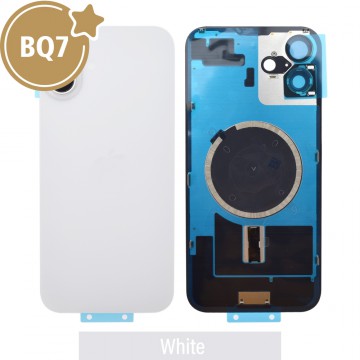 BQ7 Rear Cover Glass with Camera Lens Glass and Magsafe Magnet for iPhone 16 Plus-White