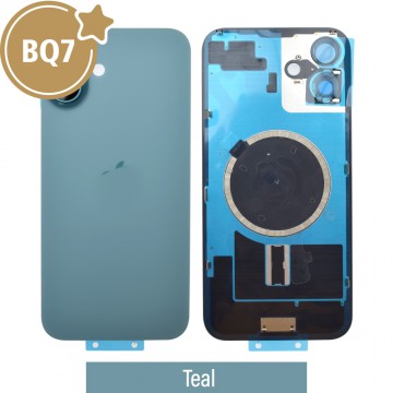 BQ7 Rear Cover Glass with Camera Lens Glass and Magsafe Magnet for iPhone 16 Plus-Teal