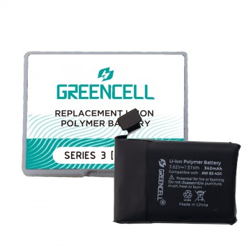 Greencell (Standard Capacity 342mAh) Apple Watch Series 3 Replacement Battery with Adhesive Strips