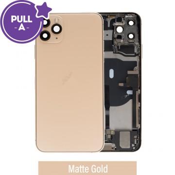 Rear Housing with Full Set Parts for iPhone 11 Pro Max-Matte Gold (PULL-A)