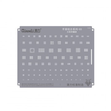 QianLi Bumblebee BGA Reballing Stencil (QS534) for iPhone 6S- iPhone15 Series Chiplet Combinations