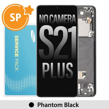 (Not Include Front Camera) Samsung Galaxy S21 Plus 5G G996 OLED Screen Replacement with Frame Digitizer with Frame GH82-27267A (Service Pack)-Phantom Black