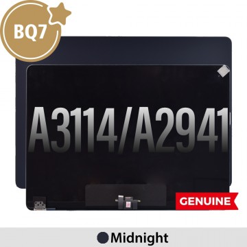BQ7 Complete LCD Display Assembly for MacBook Air 15.3" A3114 (2024) / A2941 (2023) -Midnight (This is genuine glass and genuine flex)