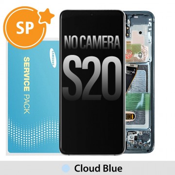 Samsung Galaxy S20 G980 OLED Screen Replacement with Frame GH82-22131D/GH82-22123D/GH82-31432D (Service Pack)-Cloud Blue