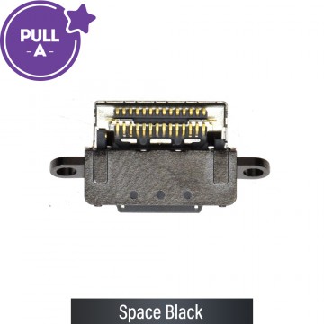 Charging Port Connector for iPad Pro 11 (2024) / Pro 13 (2024) (PULL-A)-Space Black