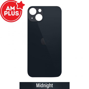 AMPLUS Rear Glass With 3M Adhesive Replacement for iPhone 13 mini (Camera Frame Aseembly by Factory)-Midnight