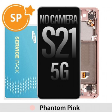Samsung Galaxy S21 5G G991 OLED Screen Replacement with Frame GH82-27255D/27256D (Service Pack)-Phantom Pink