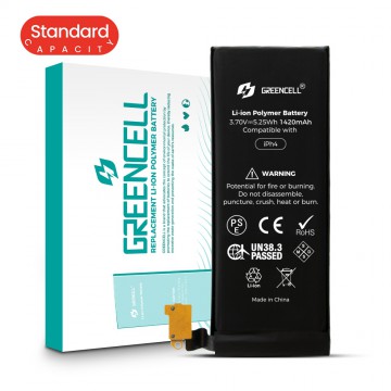 Greencell (Standard Capacity 1420mAh) iPhone 4 Replacement Battery with Adhesive Strips
