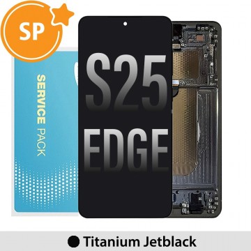Samsung Galaxy S25 Edge OLED Screen Replacement Digitizer with Frame GH82-37224C (Service Pack)-Titanium Jetblack