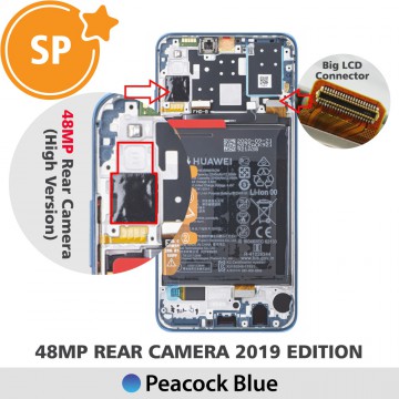 Huawei P30 lite LCD Screen Digitizer (48MP Rear Camera 2019 Edition) 02352RQA (Service Pack)-Peacock Blue