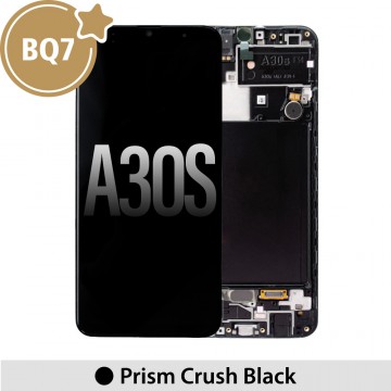 Samsung Galaxy A30s A307F BQ7 OLED Screen Replacement Digitizer with Frame-Prism Crush Black (As the same as service pack, but not from official Samsung)