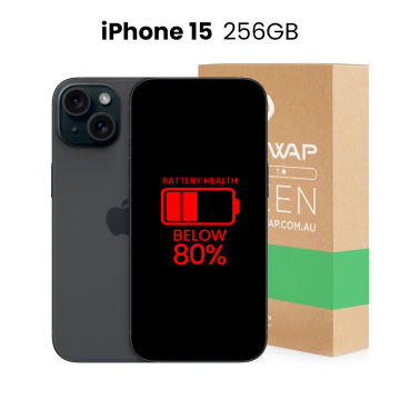 Apple Used Fully Functional iPhone 15 256GB Below 80% Battery Health - Grade B+ (Excellent)