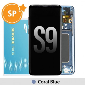 Samsung Galaxy S9 G960F OLED Screen Replacement with Frame Digitizer GH97-21696D (Service Pack)-Coral Blue