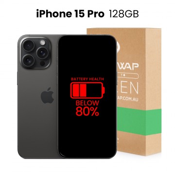 Apple Used Fully Functional iPhone 15 Pro 128GB Below 80% Battery Health - Grade B+ (Excellent)