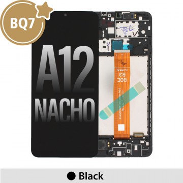 Samsung Galaxy A12s A127F BQ7 LCD Screen Replacement Digitizer with Frame-Black (As the same as service pack, but not from official Samsung)