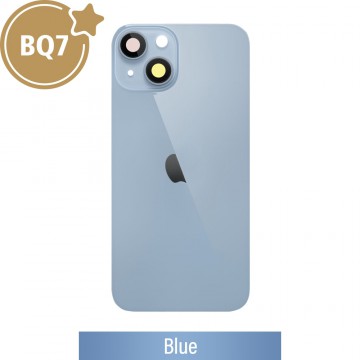 BQ7 Rear Cover Glass with Camera Lens Glass and Wireless Charging Magnet for iPhone 14-Blue