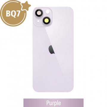 BQ7 Rear Cover Glass with Camera Lens Glass and Wireless Charging Magnet for iPhone 14-Purple