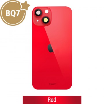 BQ7 Rear Cover Glass with Camera Lens Glass and Wireless Charging Magnet for iPhone 14-Red