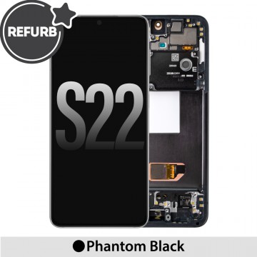 Samsung Galaxy S22 5G S901B REFURB OLED Screen Replacement Digitizer with Frame-Phantom Black