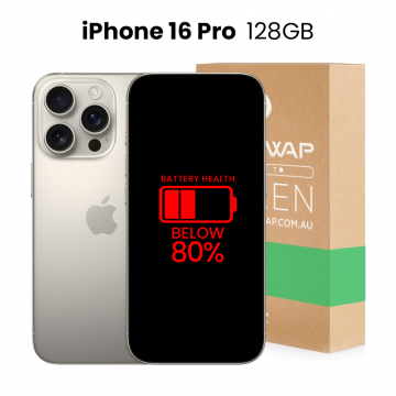 Apple Used Fully Functional iPhone 16 Pro 128GB Below 80% Battery Health - Grade C (Acceptable)