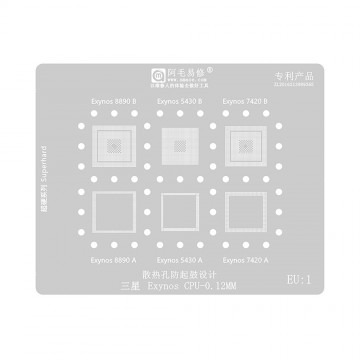 AMAOE BGA Reballing Stencil With CPU Position EU1 for Samsung Exynos