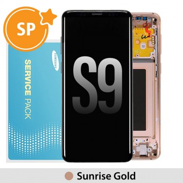 Samsung Galaxy S9 G960F OLED Screen Replacement with Frame Digitizer GH97-21696E (Service Pack)-Sunrise Gold
