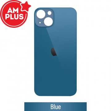 AMPLUS Rear Glass With 3M Adhesive Replacement for iPhone 13 mini (Camera Frame Aseembly by Factory)-Blue