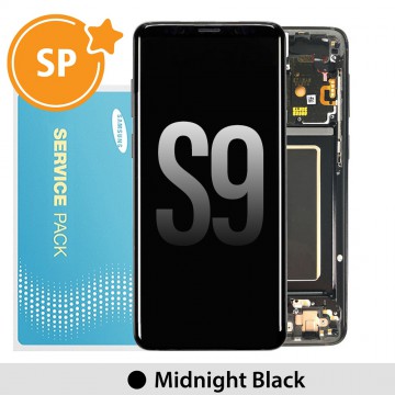 Samsung Galaxy S9 G960F OLED Screen Replacement with Frame Digitizer GH97-21696A (Service Pack)-Midnight Black