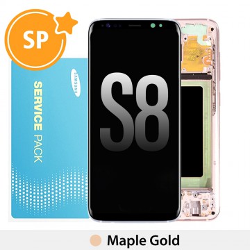 Samsung Galaxy S8 G950F OLED Screen Replacement with Frame GH97-20457F (Service Pack)-Maple Gold