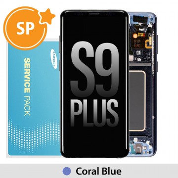 Samsung Galaxy S9 Plus G965F LCD Screen Replacement with Frame Digitizer GH97-21691D (Service Pack)-Coral Blue