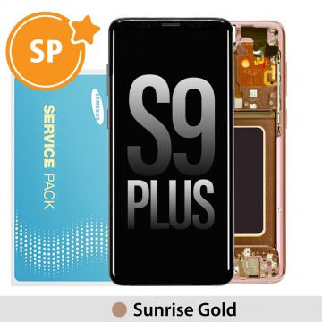 Samsung Galaxy S9 Plus G965F OLED Screen Replacement with Frame Digitizer GH97-21691E (Service Pack)-Sunrise Gold
