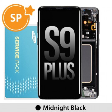 Samsung Galaxy S9 Plus G965F OLED Screen Replacement with Frame Digitizer GH97-21691A (Service Pack)-Midnight Black