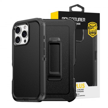 iPhone 16 Pro Max Shockproof Robot Armor Hard Plastic Case Cover with Belt Clip 