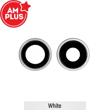 AMPLUS Rear Camera Lens with Bezel for iPhone 11-White