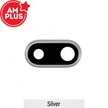 AMPLUS Rear Camera Lens with Bezel for iPhone 8 Plus-Silver