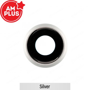 AMPLUS Rear Camera Lens with Bezel for iPhone 8 / SE 2020 / SE 2022-Silver