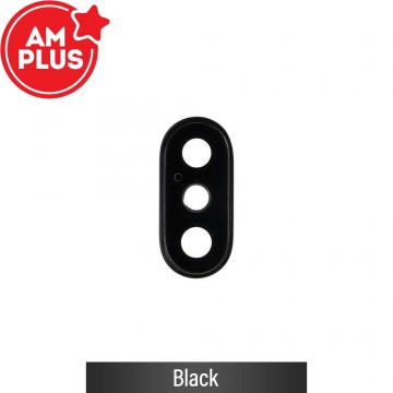 AMPLUS Rear Camera Lens with Bezel for iPhone XS / XS Max-Black (Real Sapphire, Premium Quality)