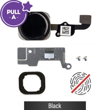 Home Button Flex Cable with Bracket Set + Screws for iPhone 6S Plus-Black (PULL-A)