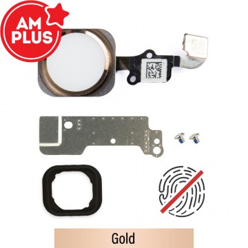 AMPLUS Home Button Flex Cable with Bracket Set + Screws for iPhone 6 / 6 Plus-Gold