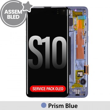 ASSEMBLED OLED Screen Replacement with Frame for Samsung Galaxy S10 G973F-Prism Blue
