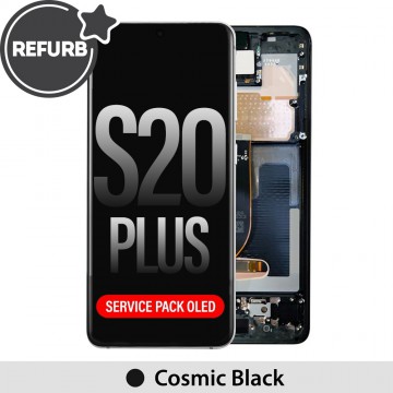 REFURB OLED Screen Replacement Digitizer With Frame For Samsung Galaxy S20 Plus G985 / G986-Cosmic Black