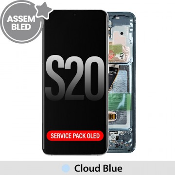 ASSEMBLED OLED Screen Replacement With Frame For Samsung Galaxy S20 G980F-Cloud Blue