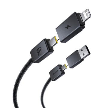 Baseus Versatile Two-for-Two Fast Charging Cable U+C to C+L 60W 2M