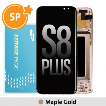 Samsung Galaxy S8 Plus G955F OLED Screen Replacement with Frame Digitizer GH97-20564F/20470F (Service Pack)-Maple Gold