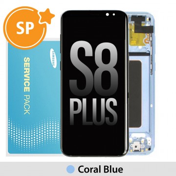 Samsung Galaxy S8 Plus G955F OLED Screen Replacement with Frame Digitizer GH97-20470D (Service Pack)-Coral Blue