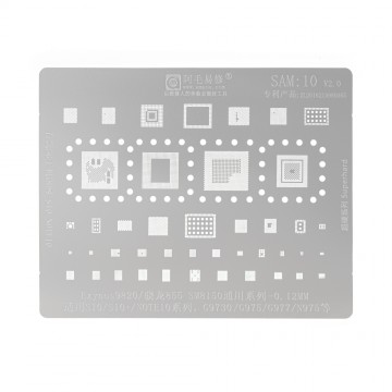 AMAOE BGA Reballing Stencil With CPU Position SAM10 for Samsung Galaxy S10 / S10 Plus / Note 10 Series etc